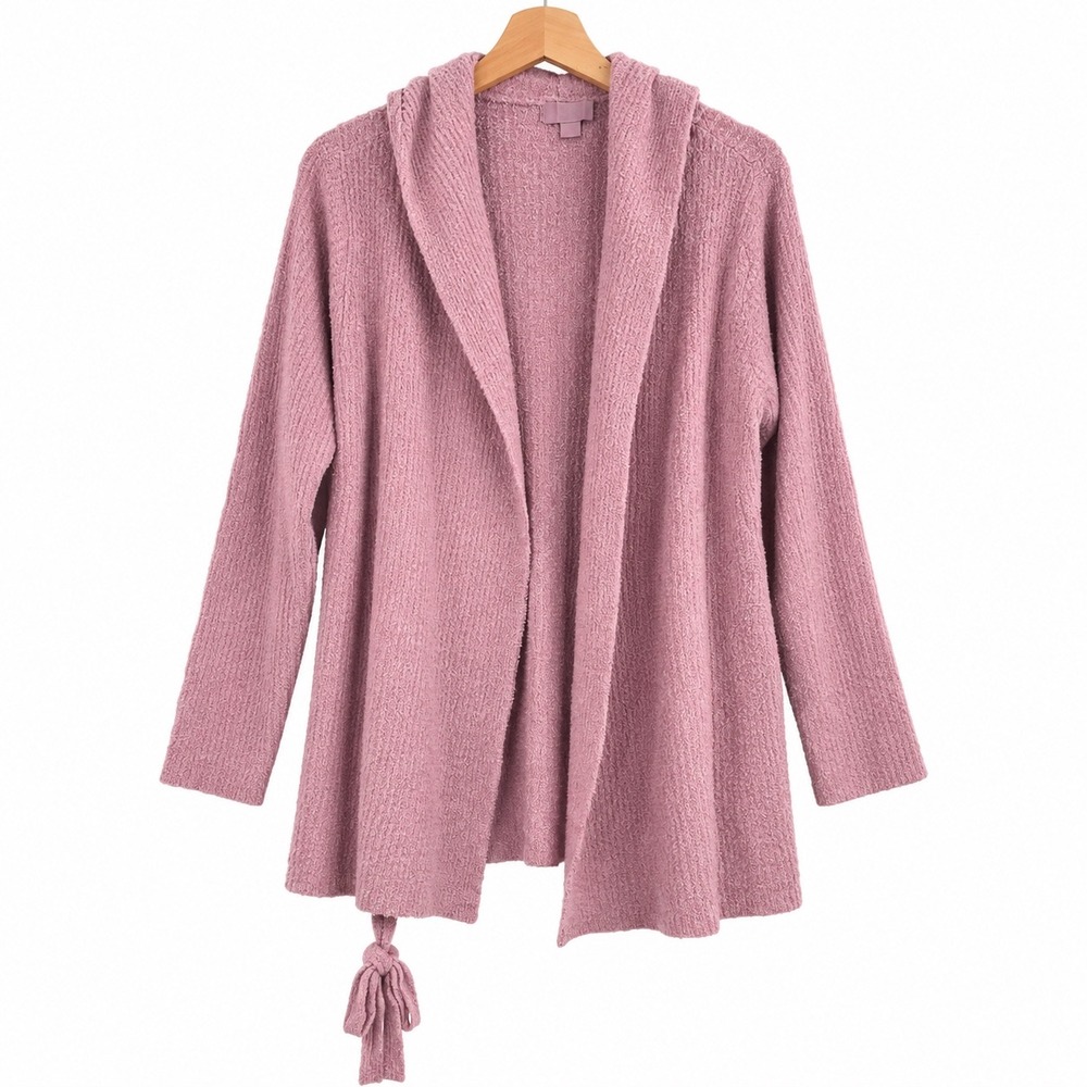 Barefoot Dreams CozyChic Lite Hooded Cardigan Pink QVWCL1391 Small